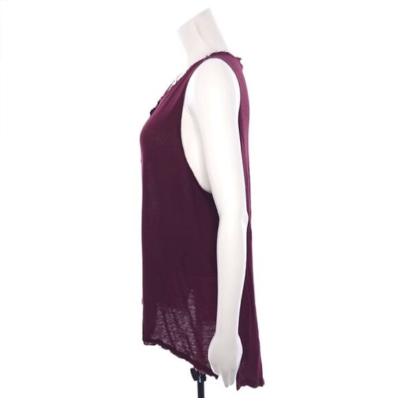 Free People We The Free Union Henley Raw Hem High Low Sleeveless Shirt Size XS - Picture 5 of 9